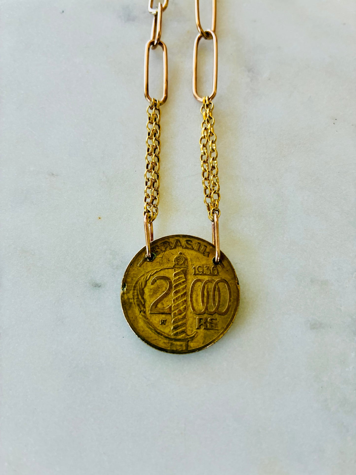 Brazil 1936 Coin Necklace