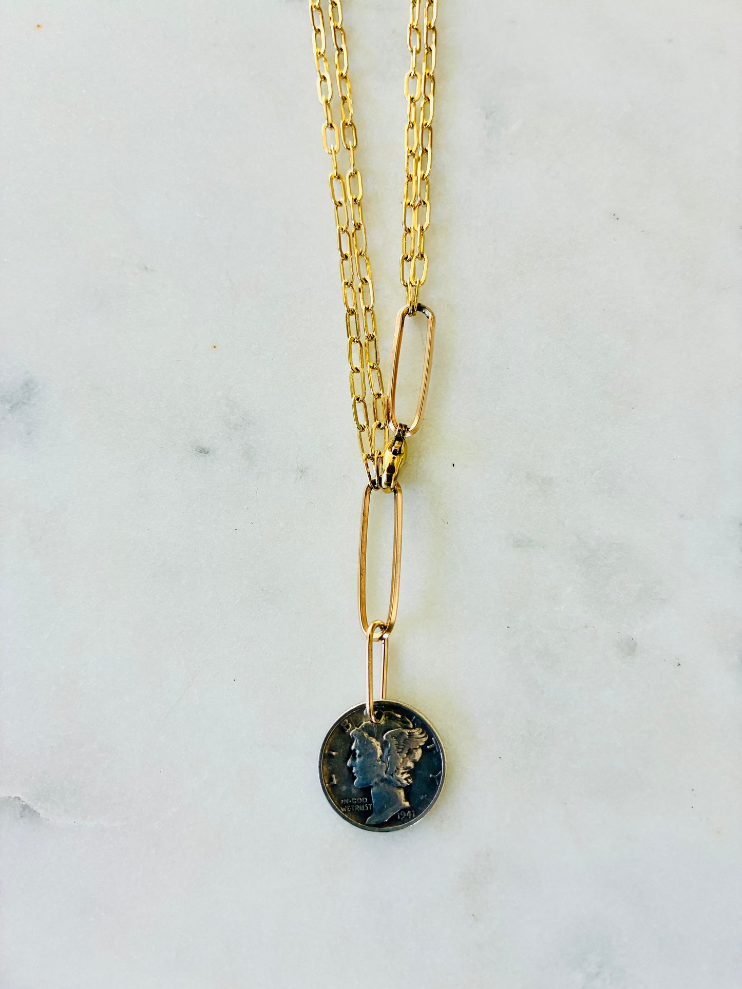 US Liberty Dime 1941 Coin Necklace