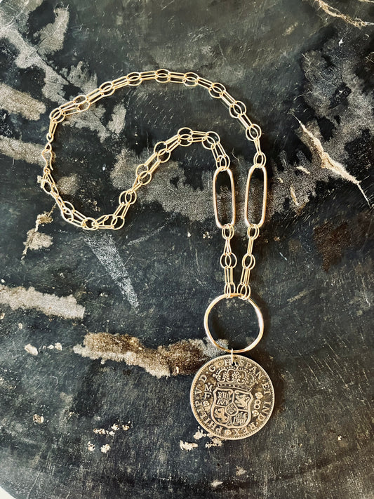 Vintage Spanish Medallion Necklace